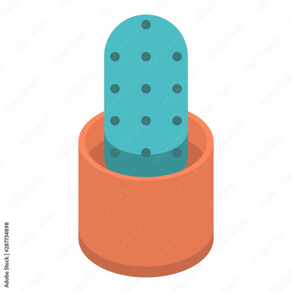 Poster cactus pot icon. isometric of cactus pot vector icon for web design isolated on white background