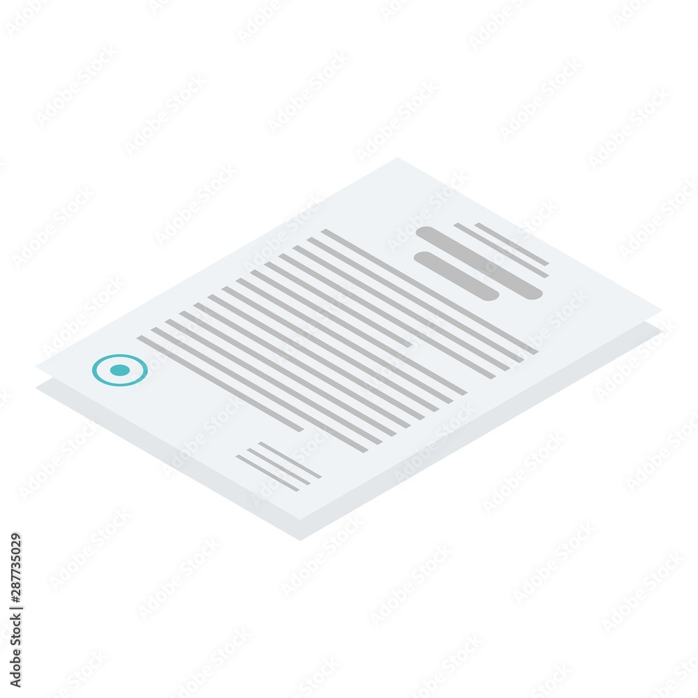 Poster company paper document icon. isometric of company paper document vector icon for web design isolated