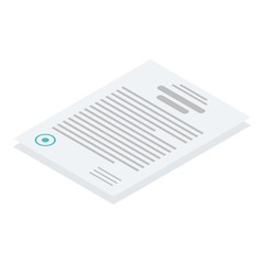 Company paper document icon. Isometric of company paper document vector icon for web design isolated on white background