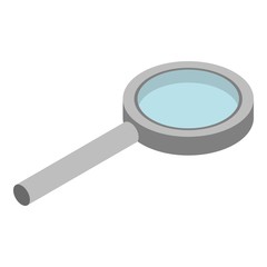 Metal magnify glass icon. Isometric of metal magnify glass vector icon for web design isolated on white background