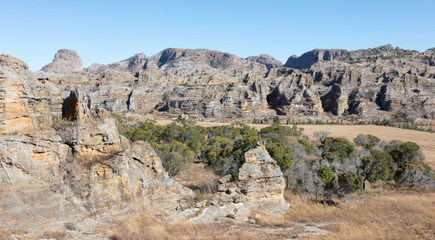 Fototapeta na wymiar Isalo national park landscape canyon landmark in Madagascar