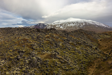 Views of the glacier Snaefellsjökull in Iceland