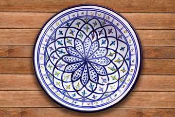 Seamless colorful pattern on plate. Vintage decorative element. Hand drawn pattern in turkish style. Islam, Arabic, Indian, ottoman motif