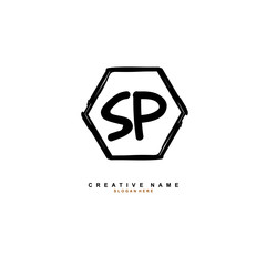 S P SP Initial logo template vector. Letter logo concept with background template.