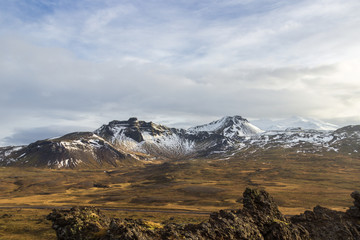 Views of the glacier Snaefellsjökull in Iceland