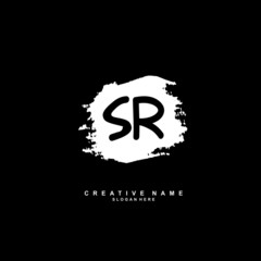 S R SR Initial logo template vector. Letter logo concept with background template.