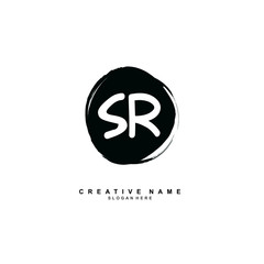 S R SR Initial logo template vector. Letter logo concept with background template.