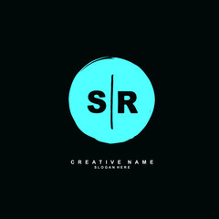 S R SR Initial logo template vector. Letter logo concept with background template.