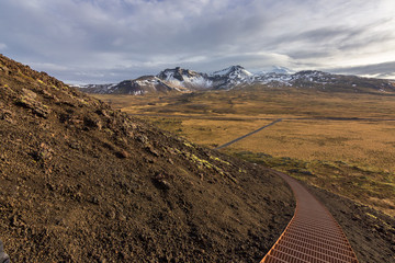 Views of the glacier Snaefellsjökull in Iceland