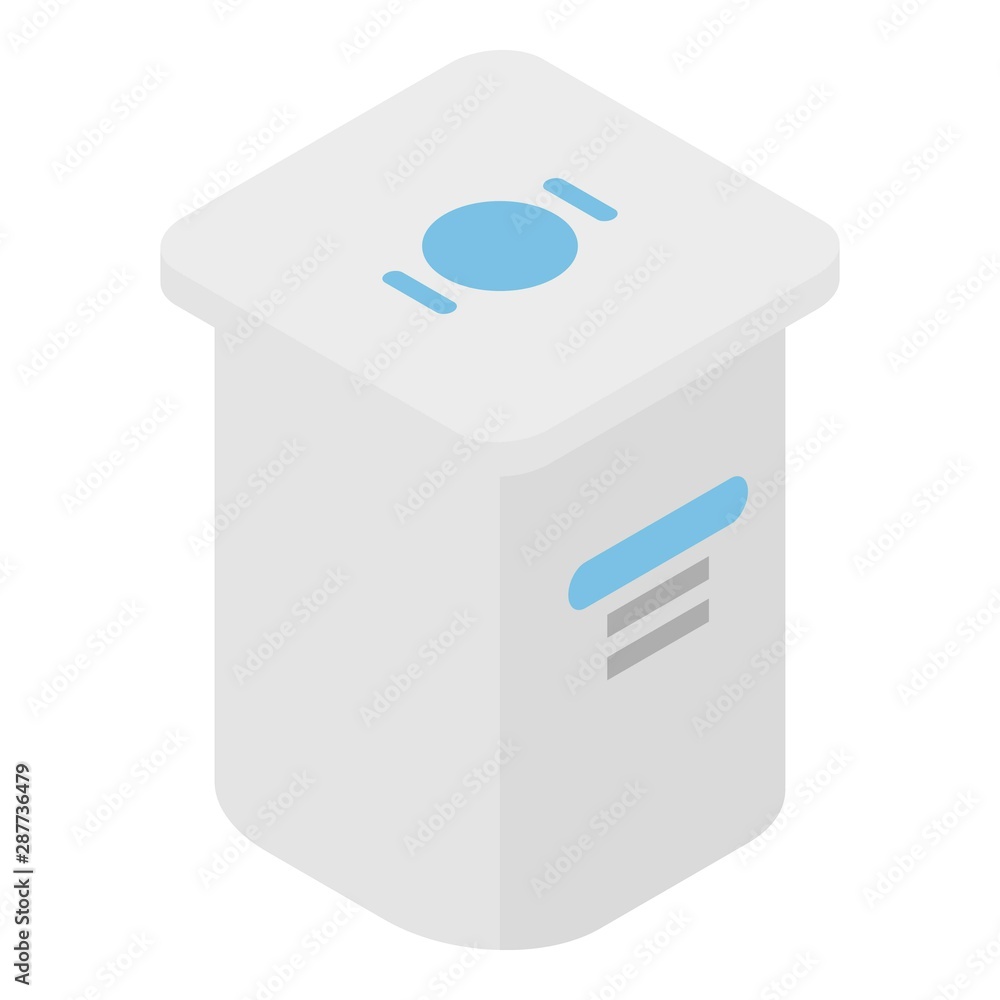 Poster yogurt package icon. isometric of yogurt package vector icon for web design isolated on white backgr