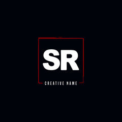 S R SR Initial logo template vector. Letter logo concept with background template.