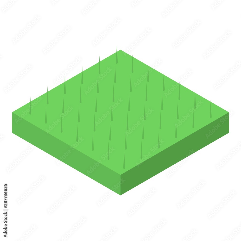Poster grass square icon. isometric of grass square vector icon for web design isolated on white background