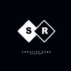 S R SR Initial logo template vector. Letter logo concept with background template.