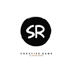 S R SR Initial logo template vector. Letter logo concept with background template.