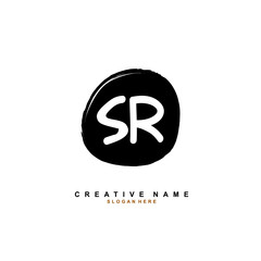 Obraz premium S R SR Initial logo template vector. Letter logo concept with background template.
