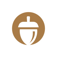 Acorn logo for business, oak nut icon design - Vector