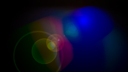 abstract image of lighting flare over dark and shiny color background. Image for fantastic or bright color design