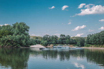 Obraz premium landscape with river and blue sky