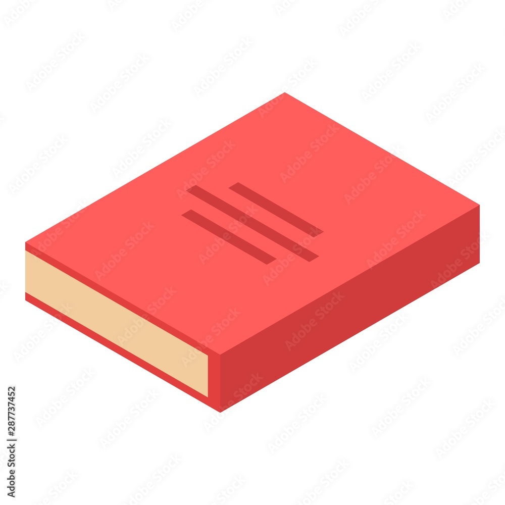 Aufkleber red book icon. isometric of red book vector icon for web design isolated on white background
