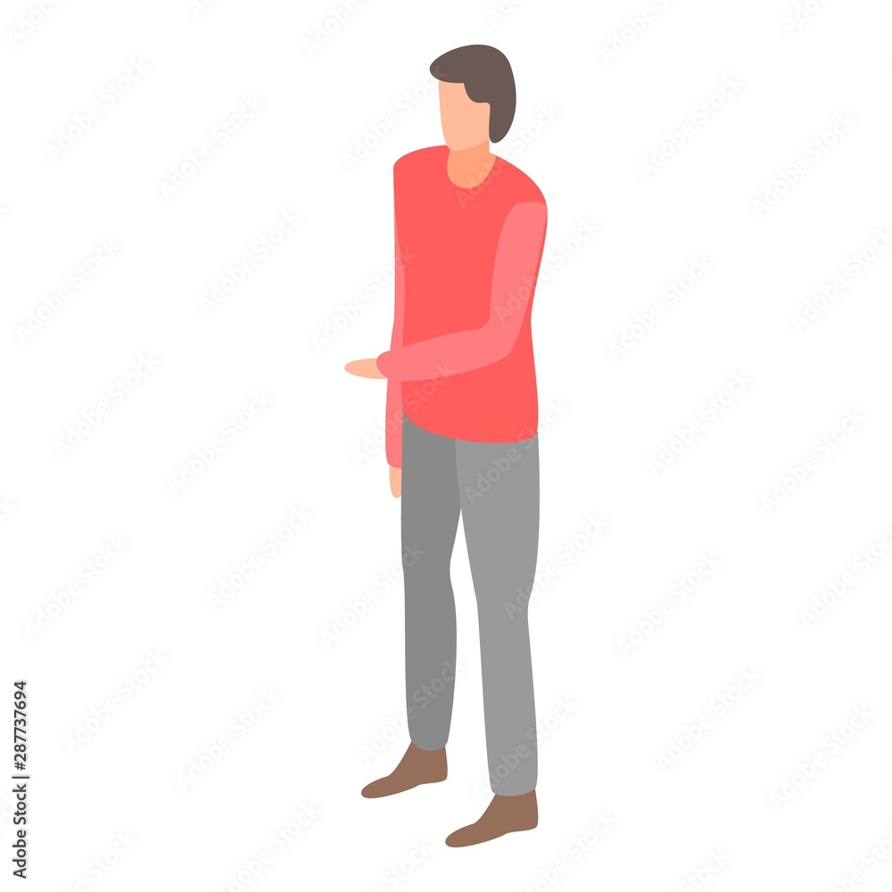 Poster office worker icon. isometric of office worker vector icon for web design isolated on white backgrou