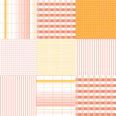 Pastel mood Seamless pattern mixed Lumberjack Plaid , gingham Check ,stripe , window check,grid Tartan and Gingham Patterns. Design for fashion , fabric,wrapping ,wallpaper and all prints base