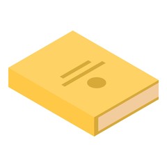 Yellow book icon. Isometric of yellow book vector icon for web design isolated on white background