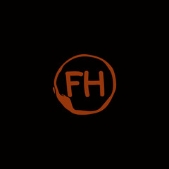 Fototapeta na wymiar F H FH Initial logo template vector. Letter logo concept with background template.