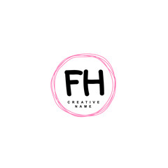 F H FH Initial logo template vector. Letter logo concept with background template.
