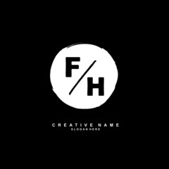 F H FH Initial logo template vector. Letter logo concept with background template.