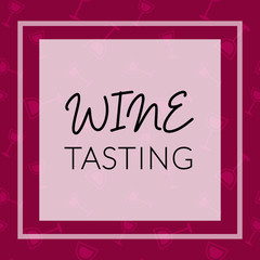 Wine tasting elegant poster and flyer. Social media square banner template design for restaurant, wine store or shop. Vector illustration