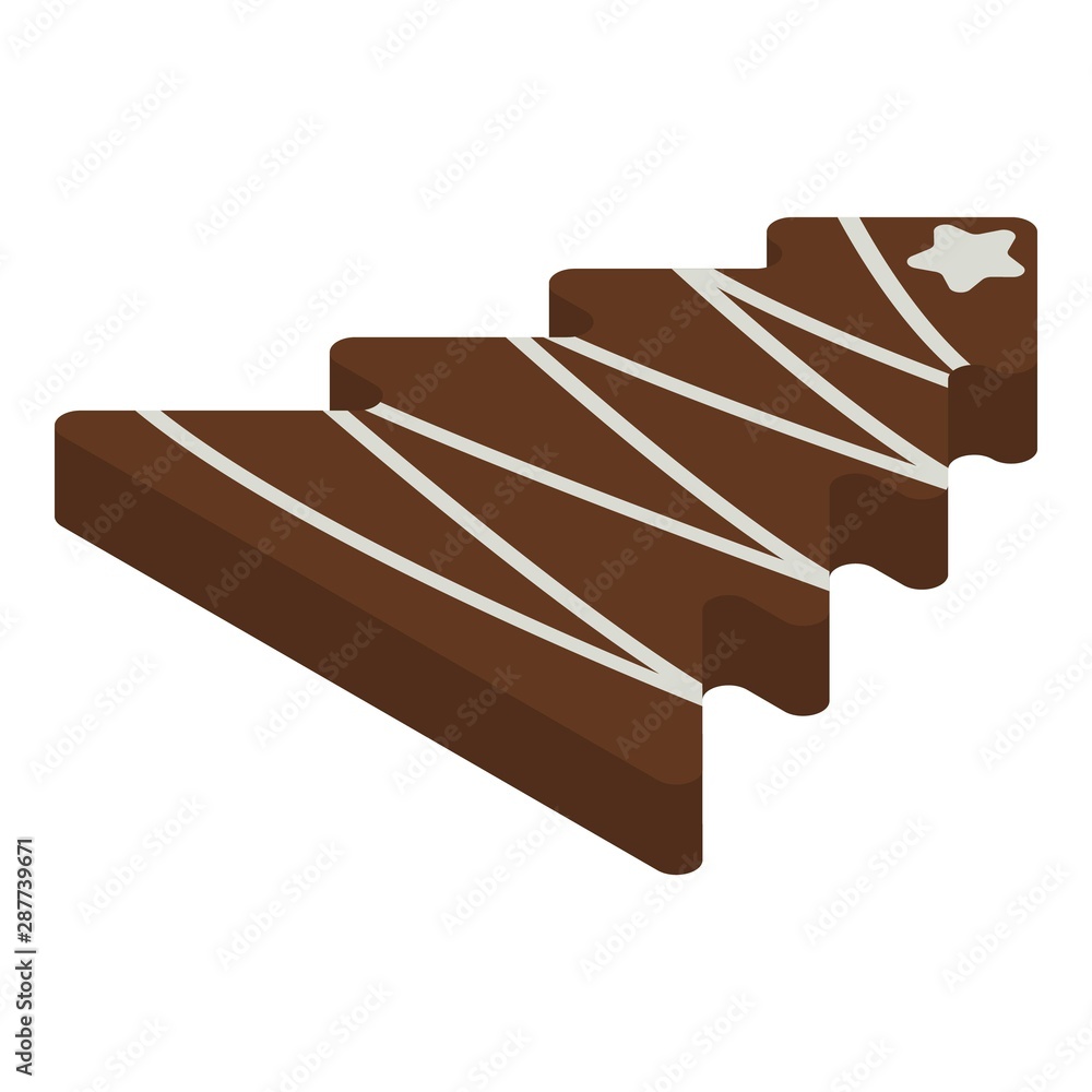 Poster gingerbread fir tree icon. isometric of gingerbread fir tree vector icon for web design isolated on 