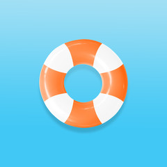 Lifebuoy for helping people in the water isolated on pastels color background, with clipping path.