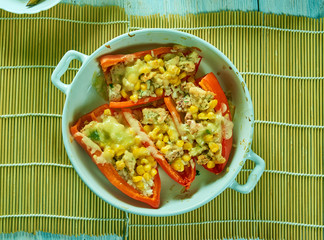Chicken Enchilada Stuffed Peppers