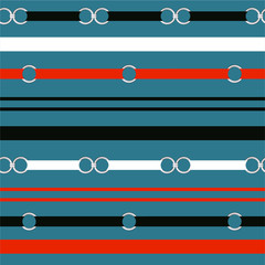 Naklejka premium Stylish Seamless striped design with silver circle and belts on horizontal , trendy design for fashion, fabric, web,wallpaper ,and all prints