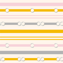 Sweet pastel color of Seamless pattern silver metal belt horizontal stripe vintage mood in vector Trendy and unique design for fashion, fabric, web, wallpaper and all prints