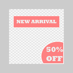 new arrival social media banner. Promotion website template for every social media, magazine, brochures. Modern sale design. Vector.