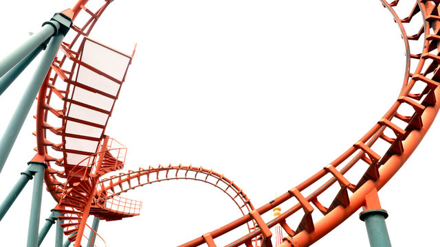 roller coaster on white backgroung