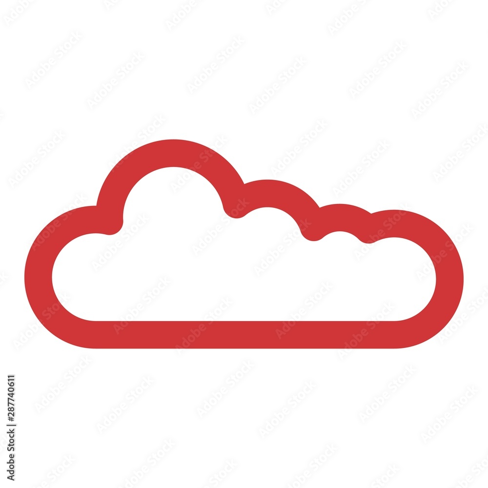 Poster red cloud icon. outline red cloud vector icon for web design isolated on white background