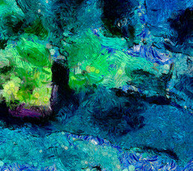 Abstract modern art background. Oil painting on canvas. Watercolor elements mixed fine artwork. Acrylic drawing texture with bright brushstrokes.