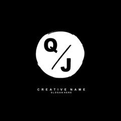 Q J QJ Initial logo template vector. Letter logo concept with background template.
