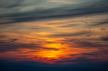 Obraz na płótnie Canvas The sky at dawn in the mountains
