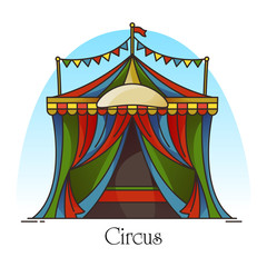 Circus tent or building for entertaining, carnival