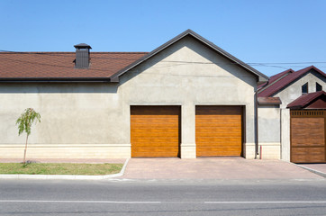 garage facade on two cars