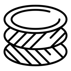 Layer fabric icon. Outline layer fabric vector icon for web design isolated on white background