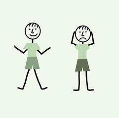 sticks man in for different poses for animation style