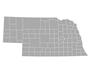 Karte von Nebraska - obrazy, fototapety, plakaty