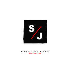 S J SJ Initial logo template vector. Letter logo concept with background template.