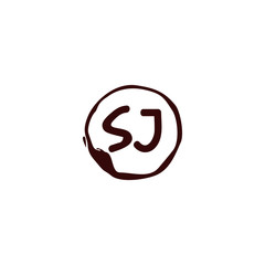 S J SJ Initial logo template vector. Letter logo concept with background template.