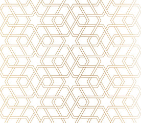 Seamless symmetrical abstract vector background in arabian style made of emboss geometric shapes with shadow.