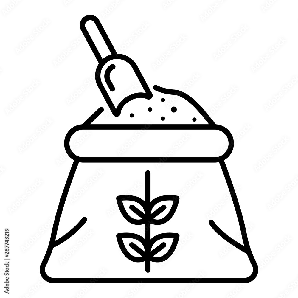 Poster flour sack icon. outline flour sack vector icon for web design isolated on white background